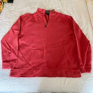 XL mens quarter zip salmon sweatshirt